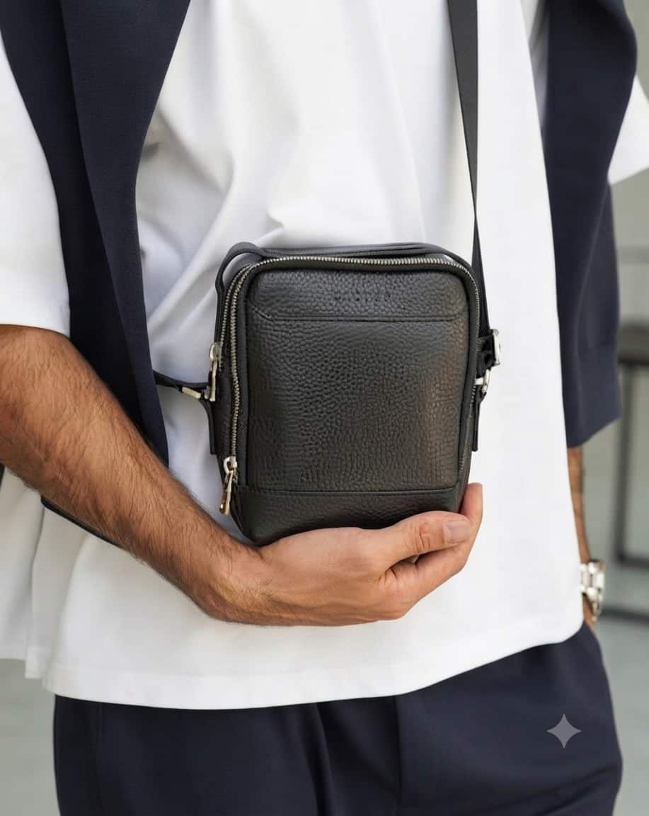 کیف چرمی مردانه دوشی انتخابی مناسب برای حمل وسایل شخصی